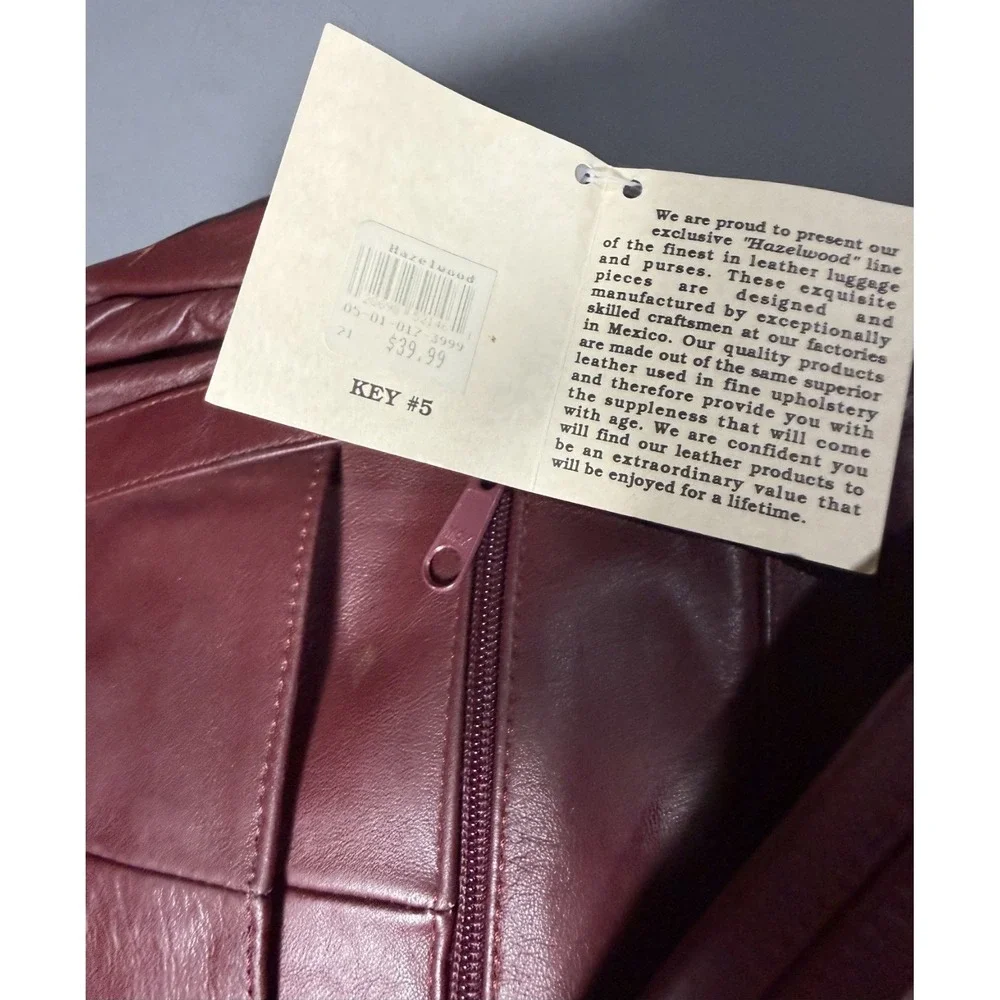 Hazelwood Women's Burgandy Genuine Leather Boho Shoulder Purse - NWT